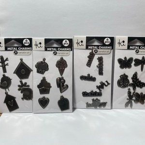 Metal Charms Paper Crafts Card Making Scrapbook Words Butterfly Bird Cupcake